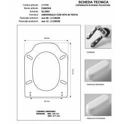 Copriwater Globo  CANOVA CHAMPAGNE Cerniera Cromo-Sedile-Asse