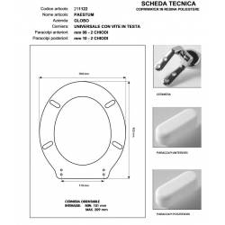 Copriwater Globo  PAESTUM CHAMPAGNE Cerniera Cromo-Sedile-Asse