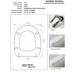 Copriwater Alfa BABY BIANCO Cerniera Cromo-Sedile-Asse Wc