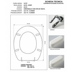 Copriwater Alfa ALFA BIANCO Cerniera Cromo-Sedile-Asse Wc