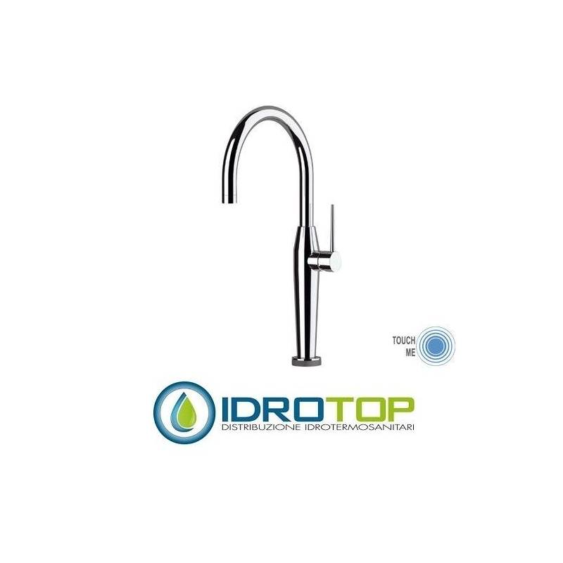 Miscelatore TOUCH-ME ELEGANT KITCHEN LAVELLO monocomando touch-me, leva laterale,bocca girevole con cartuccia 25 diam. cromato R