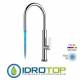 Miscelatore TOUCH-ME LIGHT GOURMET  LAVELLO monocomando touch-me, bocca girevole, base tonda, doccetta estraibile con luce led c