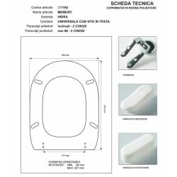 Copriwater Hidra MEMORY  BIANCO Cerniera Cromo-Sedile-Asse Wc