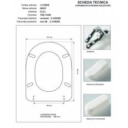 Copriwater G.S.I DESY BIANCO Cerniera cromo-Sedile-Asse Wc