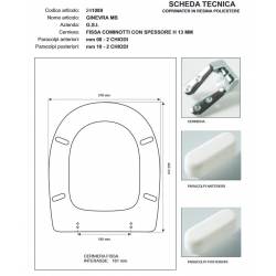 Copriwater G.S.I GINEVRA MB BIANCO Cerniera cromo-Sedile-Asse Wc