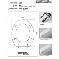 Copriwater G.S.I GIADA BIANCO Cerniera cromo-Sedile-Asse Wc
