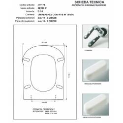 Copriwater G.S.I SERIE 81 BIANCO Cerniera cromo-Sedile-Asse Wc