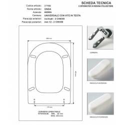 Copriwater Hidra ONDA  BIANCO Cerniera Cromo-Sedile-Asse Wc