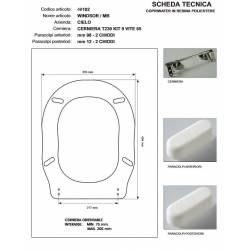 Copriwater Cielo ROYAL/WINDSOR MASSELLO Cerniera Cromo-Sedile-Asse Wc