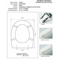 Copriwater Cielo EURO SOSP. BIANCO Cerniera Cromo-Sedile-Asse Wc