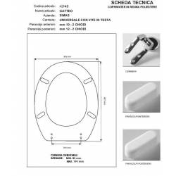 Copriwater Simas GATTEO BIANCO Cerniera Cromo-Sedile-Asse Wc