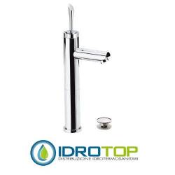 Miscelatore JAZZ LAVABO alto L su colonna con scarico click-clack Cromato Remer