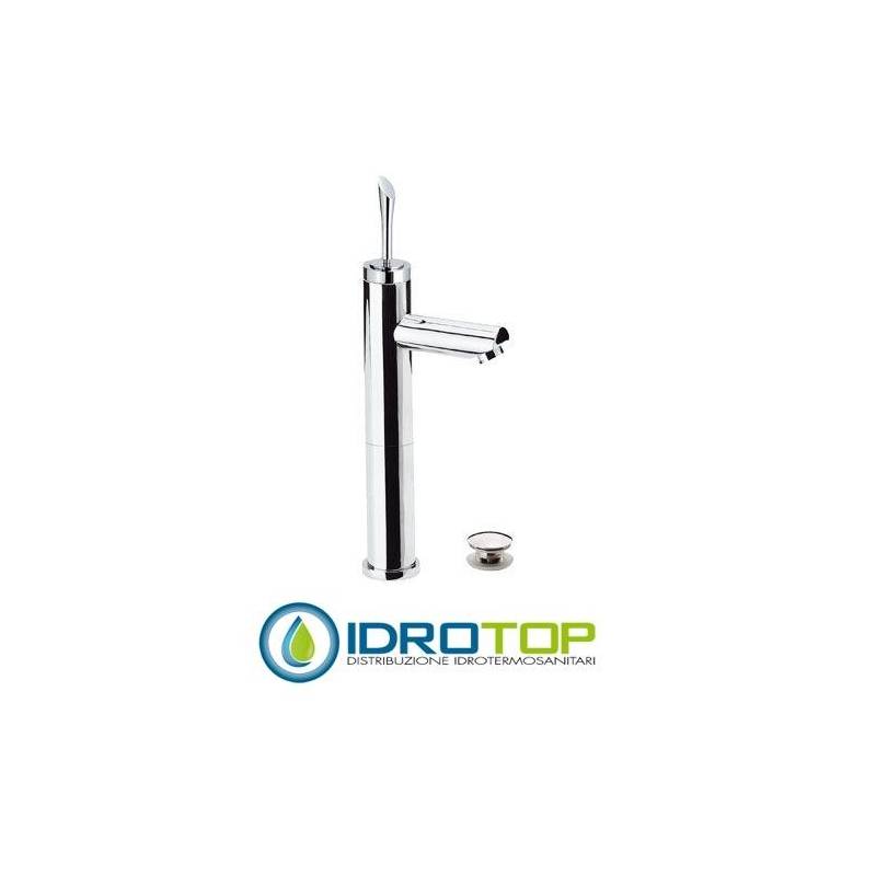 Miscelatore JAZZ LAVABO alto L su colonna con scarico click-clack Cromato Remer