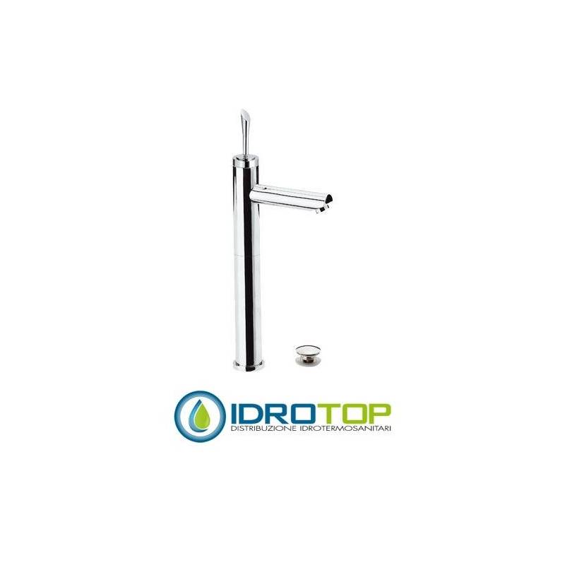 Miscelatore JAZZ LAVABO alto LXL su colonna con scarico click-clack Cromato Remer