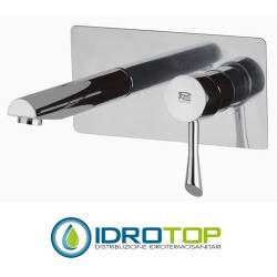 Miscelatore JAZZ LAVABO con piastra in ottone cromato e bocca minimal Cromato Remer
