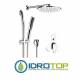 SET Doccia ATMOS DOCCIA braccio con soffione minimale anticalcare diam 30. saliscendi con doccetta touch in abs... cromo Remer