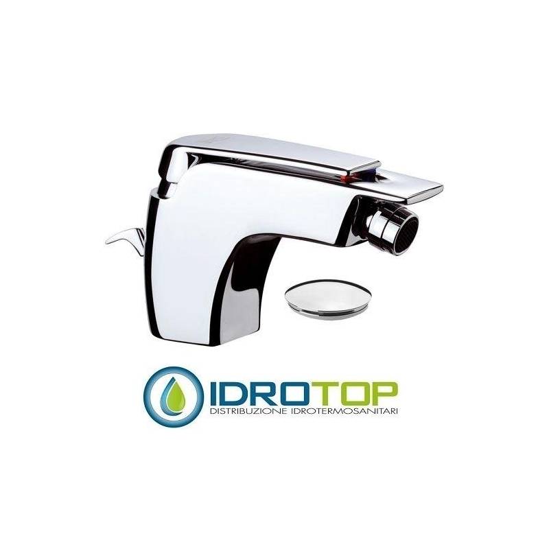 Miscelatore ATMOS BIDETmonocomando con aeratore direzionabile coperto e schermato con scarico cromo Remer