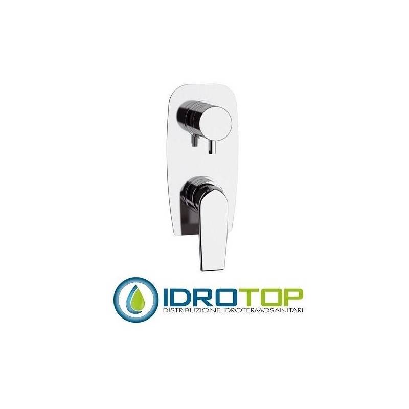 Miscelatore ATMOS DOCCIA monocomando da incasso con deviatore a tre vie (una entrata e tre uscite) unica piastra