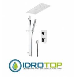 Set doccia FLASH Soffione, parete normale o cascata, Presa acqua, doccetta, flessibile,miscelatore  presa acqua quad. cromo Reme