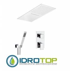 Set doccia FLASH Soffione, parete normale o cascata, Presa acqua, doccetta, flessibile,miscelatore cromo Remer