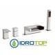 Miscelatore FLASH VASCA con deviatore, bocca a cascata e doccetta in ottone cromo Remer