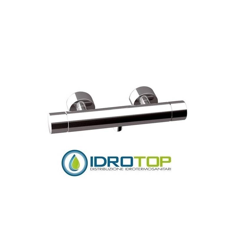 Miscelatore MINIMAL THERMO DOCCIA esterno, termostatico con attacco inferiore da 1/2" Cromo Remer