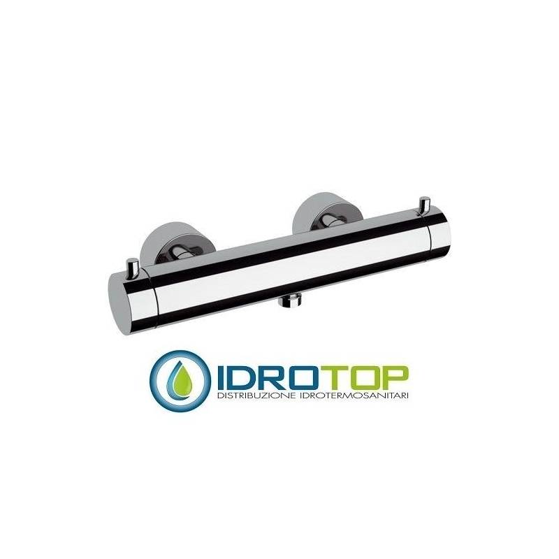 Miscelatore MINIMAL THERMO DOCCIA esterno, termostatico, corpo freddo e attacco inferiore da 1/2" Cromo Remer