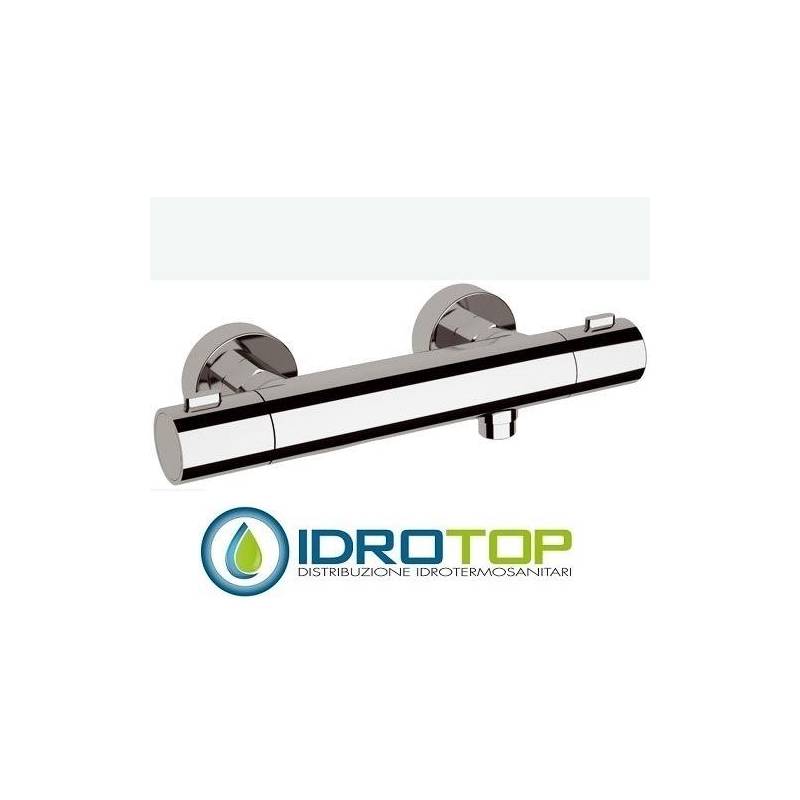 Miscelatore ELEGANCE DOCCIA esterno termostatico con attacco inferiore da 1/2" a risparmio energetico Cromo Remer
