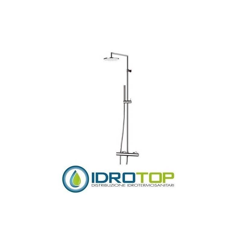 Set doccia ELEGANCE DOCCIA con: miscelatore, colonna doccia, saliscendi, deviatore,doccetta,soffione e flessibile Cromo Remer
