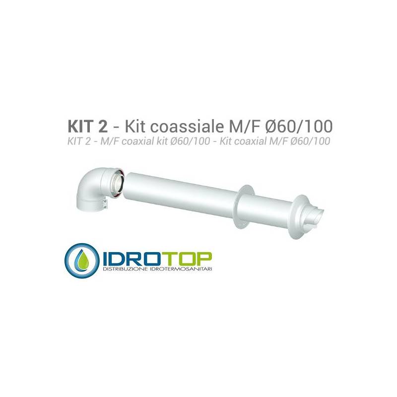 Kit Coassiale per Ariston-Beretta-Chaffoteaux-Ecoflam Esterno D.100:ALLUMINIO/ACCIAIO Interno D.60:POLIPROPILENE