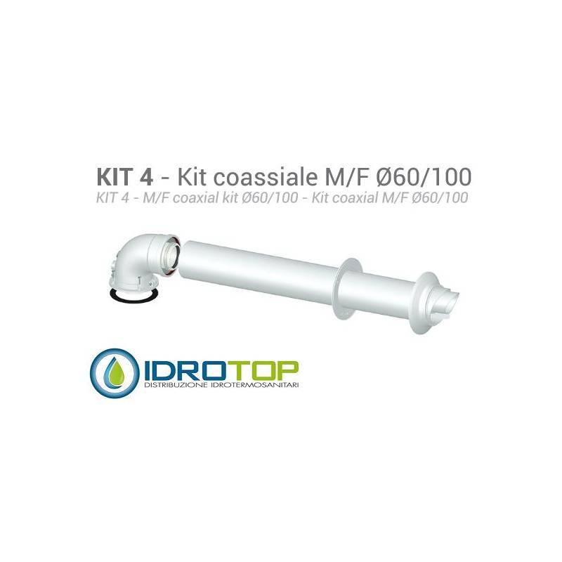 Kit Coassiale per Biasi-Ferroli-Fondital-Lamborghini Esterno D.100:ALLUMINIO/ACCIAIO Interno D.60:POLIPROPILENE