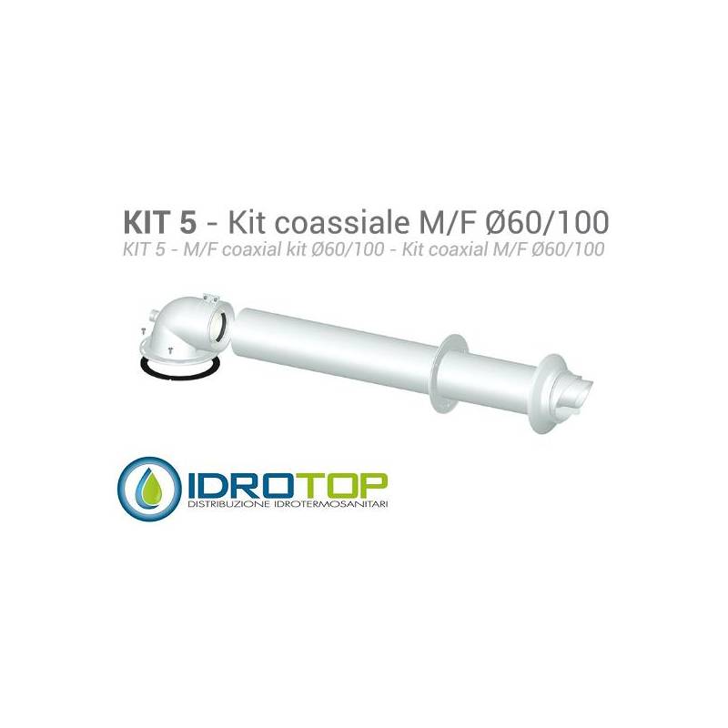 Kit Coassiale per Saunier duval-Hermann Esterno D.100:ALLUMINIO/ACCIAIO Interno D.60:POLIPROPILENE