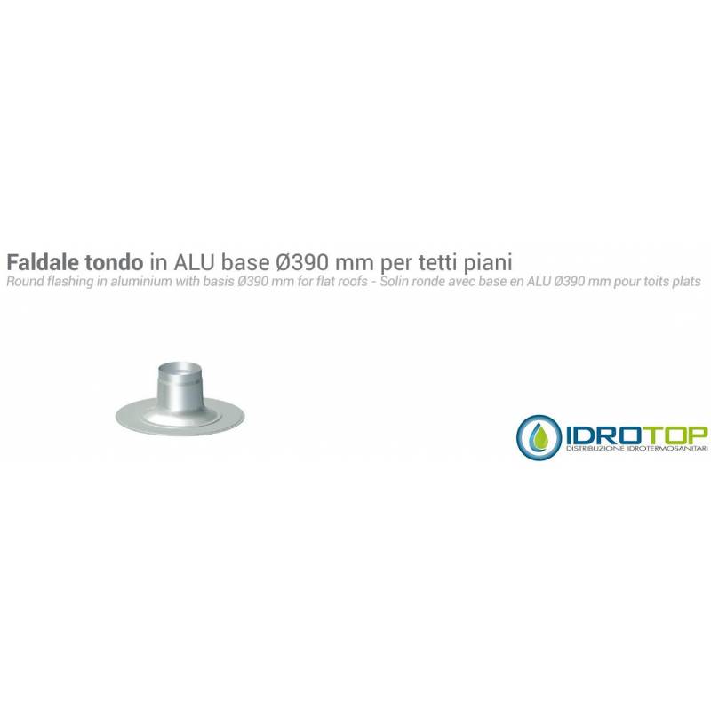 FALDALE TONDO IN ALU  Base diam.390mm per tetti piani Esterno D.100:ALLUMINIO/ACCIAIO Interno D.60:POLIPROPILENE