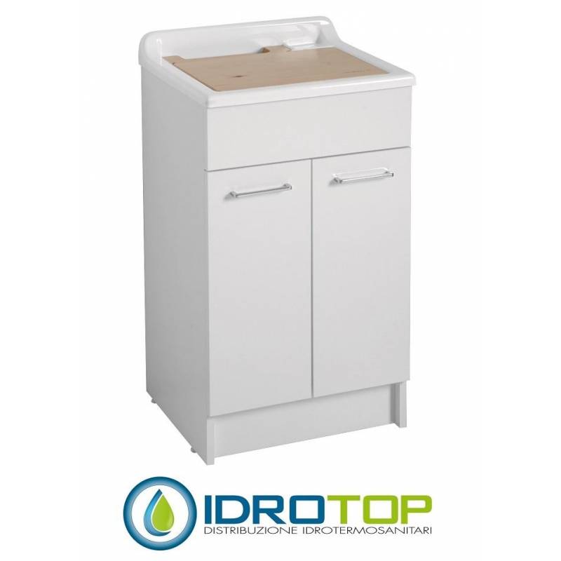 Lavatoio SWASH 50X45, con mobile in vari colori e asse in legno