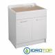 Lavatoio  TWIST MAX 80X60,cesto portabiancheria,asse in legno,sifone,vasca in Abs metacrilato BIANCO Colavene