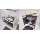 Lavatoio  TWIST MAX 80X60,cesto portabiancheria,asse in legno,sifone,vasca in Abs metacrilato BIANCO Colavene