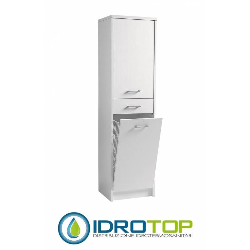 Mobile 45X38,ripiani,cesto portabiancheria,cassetto,anta dx BIANCO Colavene