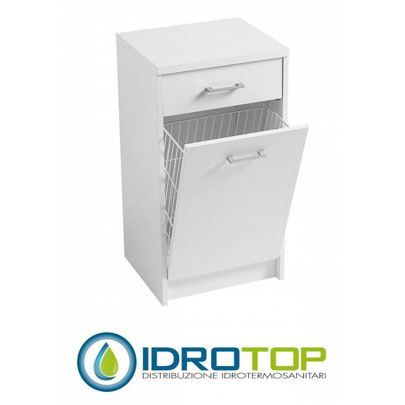 Mobile 45X38,ripiani,cesto portabiancheria,cassetto BIANCO Colavene