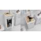 Lavapanni 50X45,vasca in Abs metacrilato lucido,asse in legno,sifone BIANCO Colavene