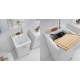 Lavapanni 60X50,vasca in Abs metacrilato lucido,asse in legno,sifone BIANCO Colavene