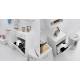 Lavapanni 60X50,vasca in Abs metacrilato lucido,asse in legno,sifone BIANCO Colavene