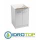 Lavapanni 60X60,vasca in Abs metacrilato lucido,asse in legno,sifone BIANCO Colavene
