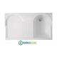 Lavatoio Portalavatrice DUO 106X50,asse in legno,sifone,vasca DX metacrilato senza cesto portabiacheria BIANCO Colavene