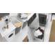 Lavatoio Portalavatrice DUO 106X50,asse in legno,sifone,vasca DX metacrilato senza cesto portabiacheria BIANCO Colavene