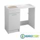 Lavatoio Portalavatrice DUO 106X60,cesto portabiancheria,asse in legno,sifone,vasca SX metacrilato BIANCO Colavene