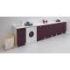 Lavatoio Portalavatrice DUO 106X60,cesto portabiancheria,asse in legno,sifone,vasca SX metacrilato BIANCO Colavene