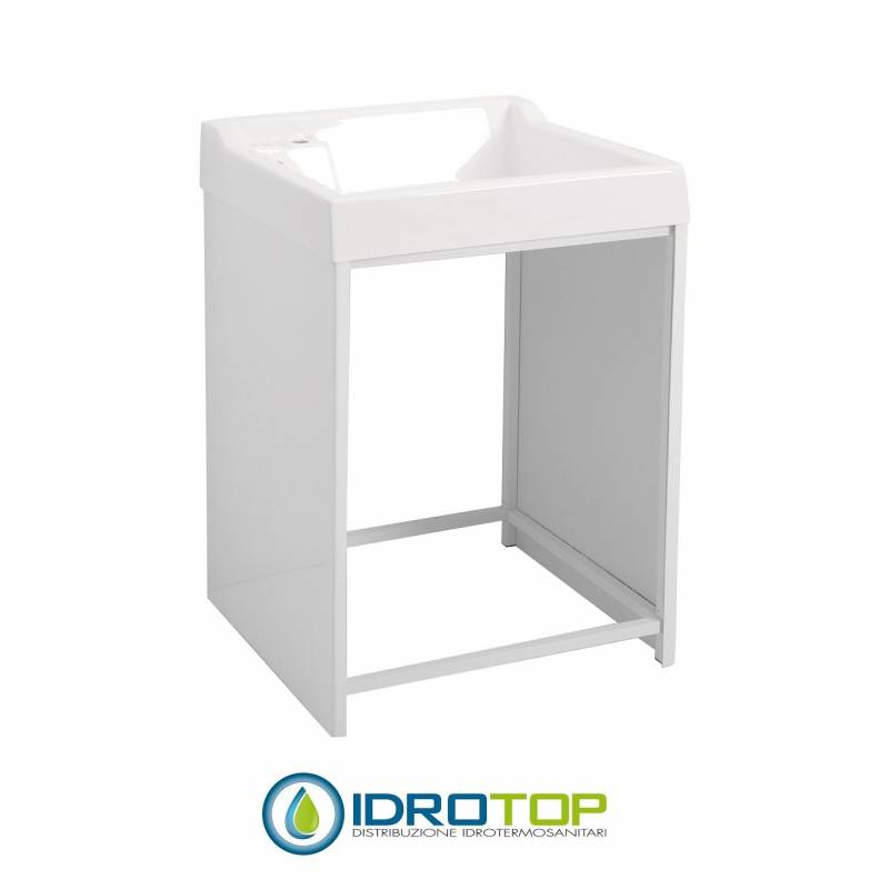 Mobile per esterno LAVACRIL ON 72X68PORTALAVATRICE Struttura in Alluminio,lavabo ABS metacrilato,sifone e troppopieno BIANCO Co