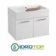 Lavabo 75X50 con MOBILE SOSPESO ,sifone,piletta,troppopieno e fissaggi per lavabo BIANCO Colavene