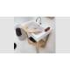Lavabo 70X50 in Ceramica TRIX con struttura in legno,sifone,piletta,troppopieno,fissaggi per lavabo FRASSINO Colavene