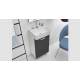 Lavabo 35X35 MINI DX con MOBILE TERRA e lavabo Ceramica,sifone,piletta,troppopieno,fissaggi,apertura dx BIANCO Colavene